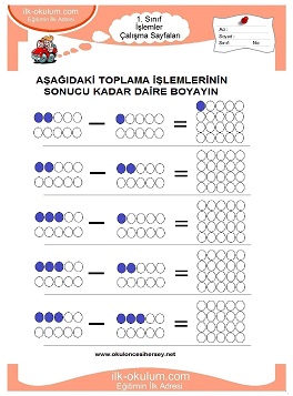 Çocuklar İçin toplam işlemi yaprak testleri 